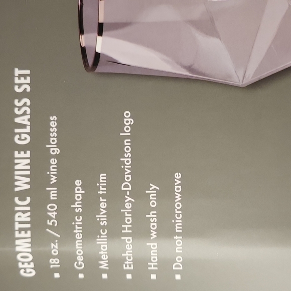 HARLEY DAVIDSON GEOMETRIC WINE GLASS SET - Picture 4 of 6